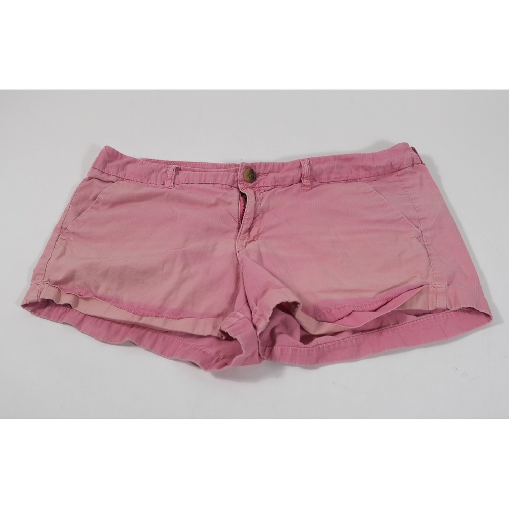 American Eagle Shorts Womens 12 Pink Cotton Twill Casual Mid Rise Flat Front